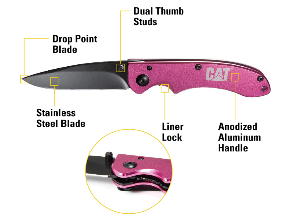 Navaja CAT 980060 Mango Rosado