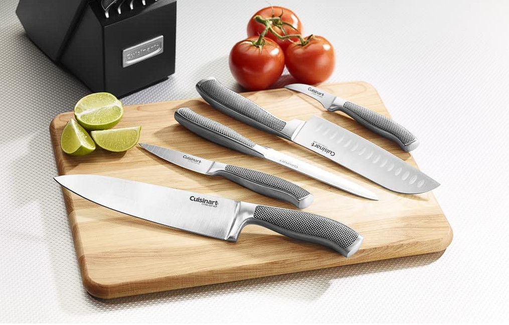 Kit de cuchillos Cuisinart Con Taco o Bloque Mango Estriado - 15 Piezas