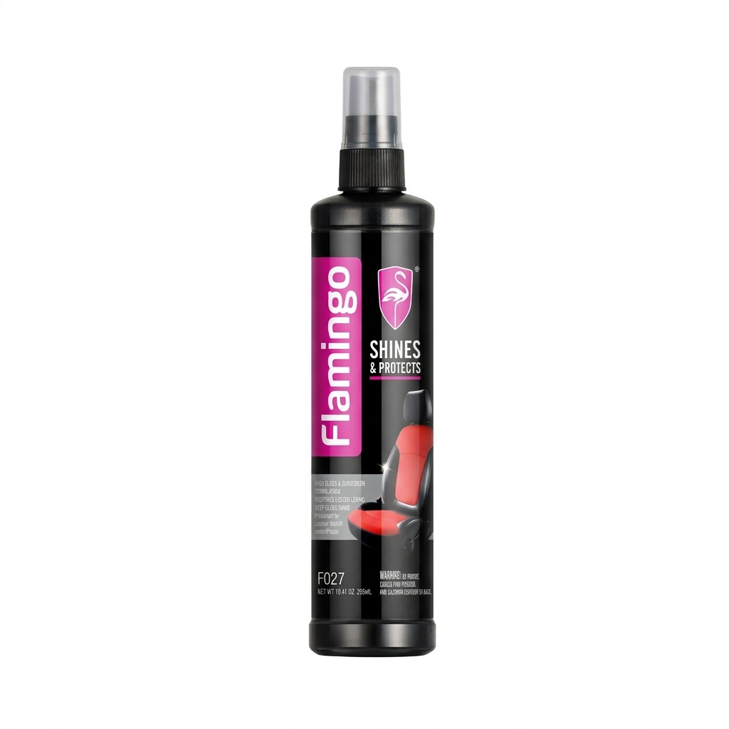 Abrillantador y Protector Flamingo en Spray para Plasticos, Cueros y Cauchos 295ml