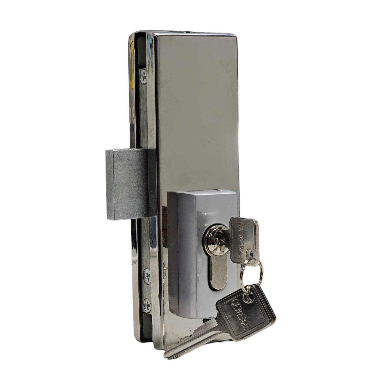 Cerradura Schlock para Puerta de Vidrio de Perfil con Protector de Cilindro