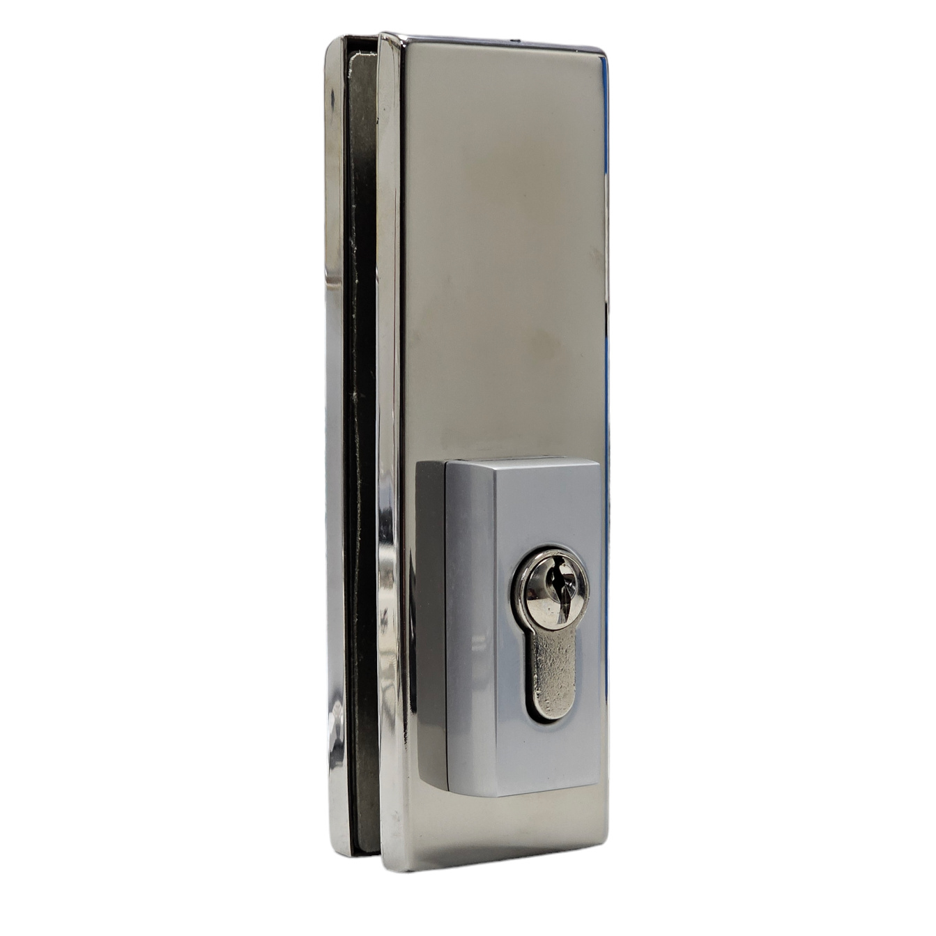 Cerradura Schlock para Puerta de Vidrio de Perfil con Protector de Cilindro