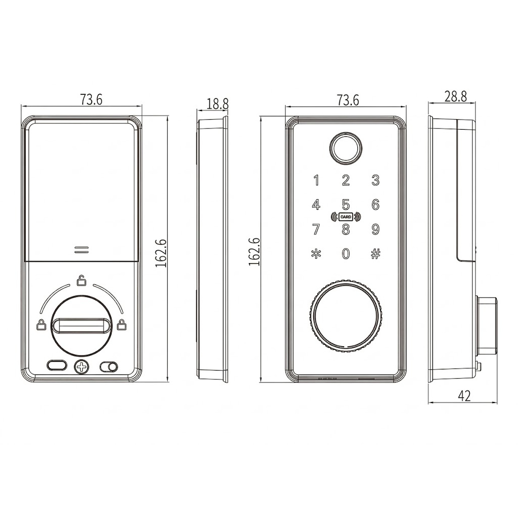 Cerradura Electronica Locstar Cerrojo C87A con Huella Dactilar, Bluetooth y RFID