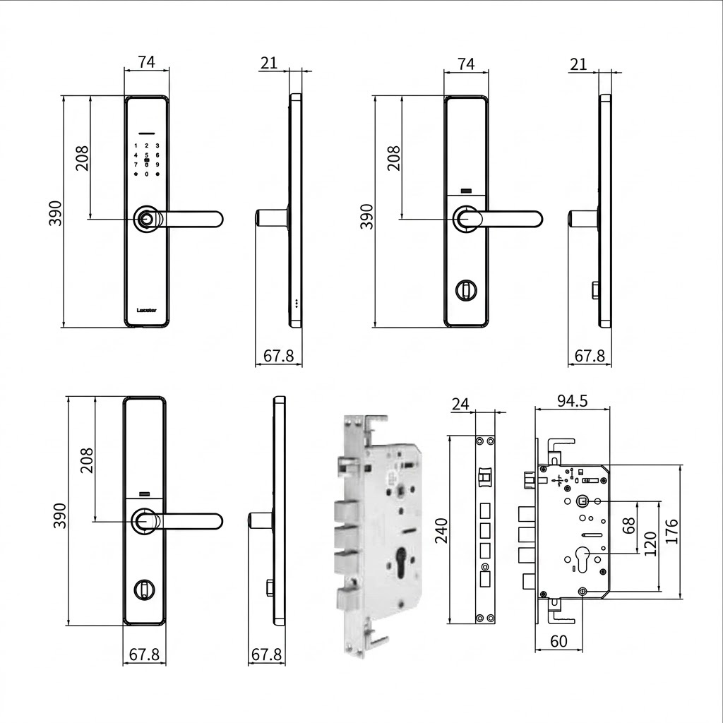 Cerradura Electronica Locstar A-61 con Huella Dactilar, WIFI,  Bluetooth y RFID