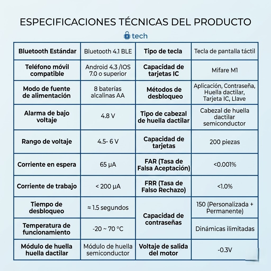 Cerradura Electronica Locstar A-61 con Huella Dactilar, WIFI,  Bluetooth y RFID