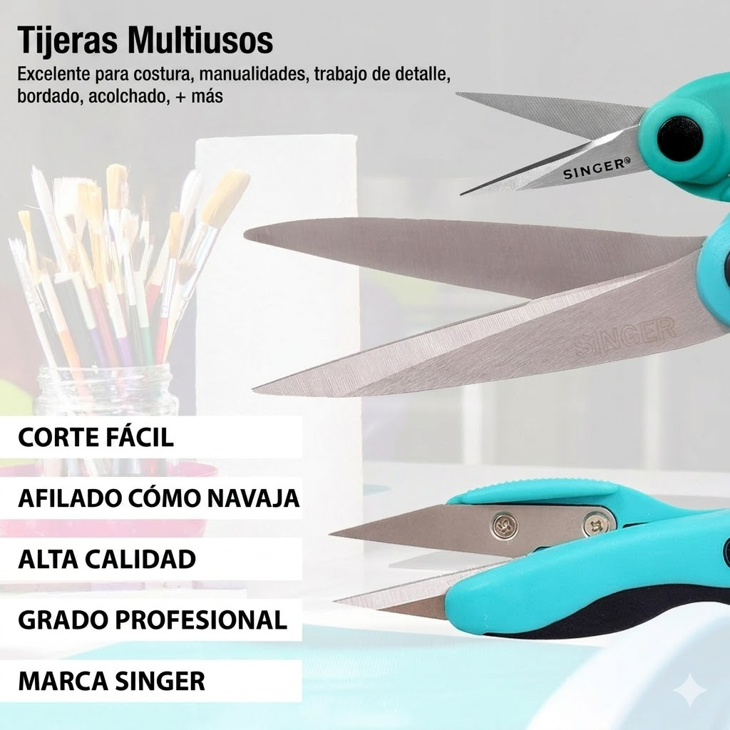 Trio de Tijeras Singer ProSeries para Telas y Costura