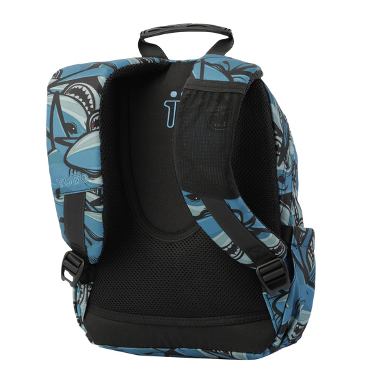Mochila Totto Tempera Kids - Tiburones