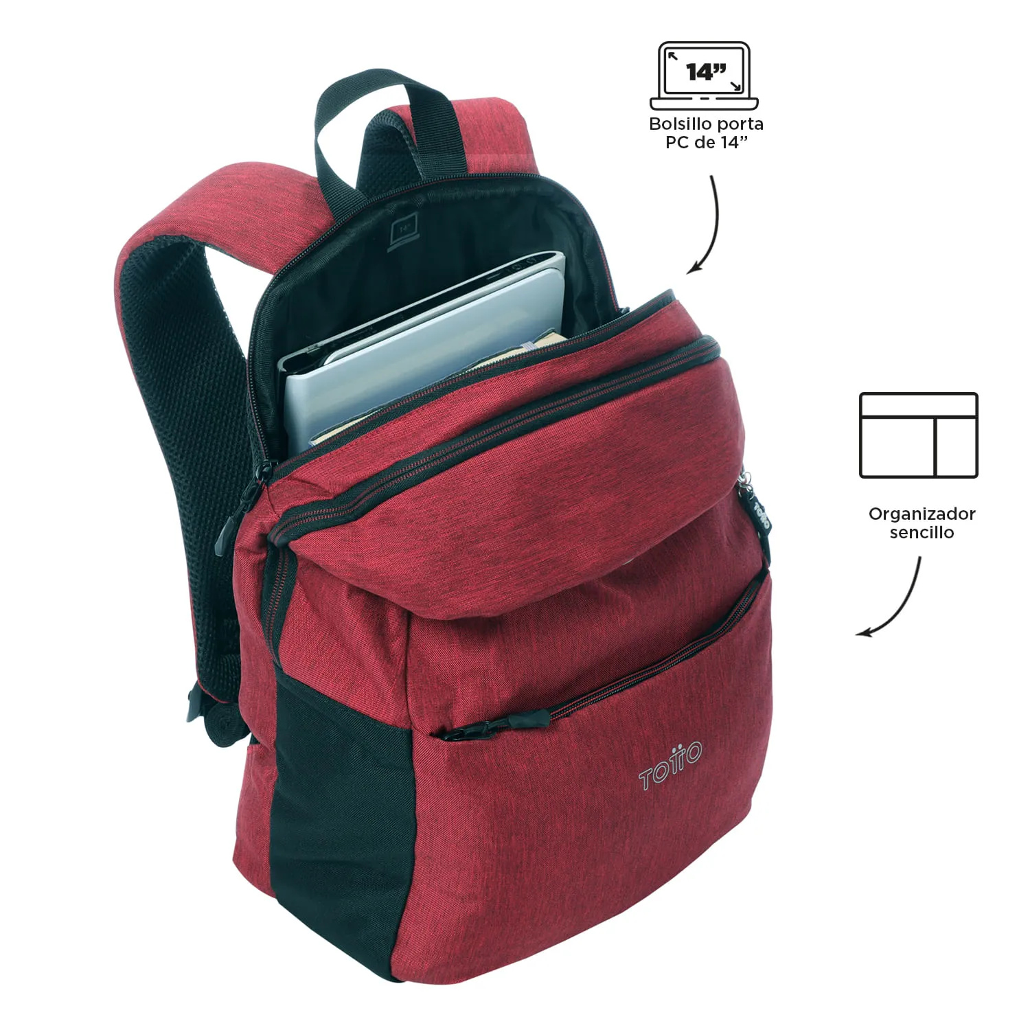 Mochila Totto Spiderman Rojo M