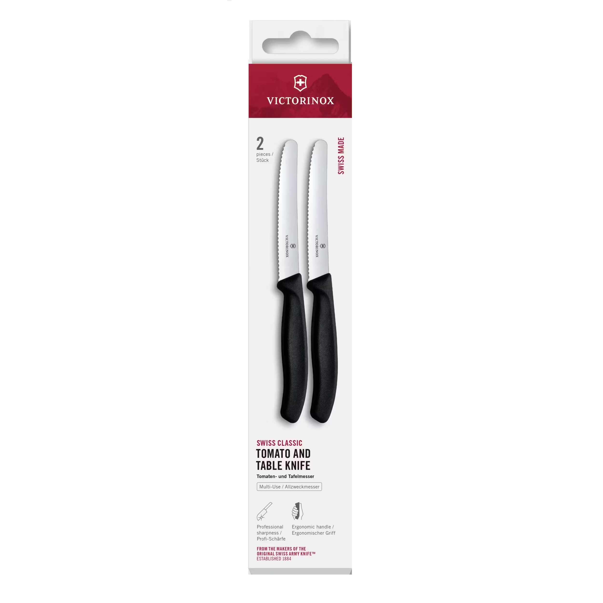 Duo de Cuchillos Victorinox Swiss Classic para Tomate y Mesa Negros