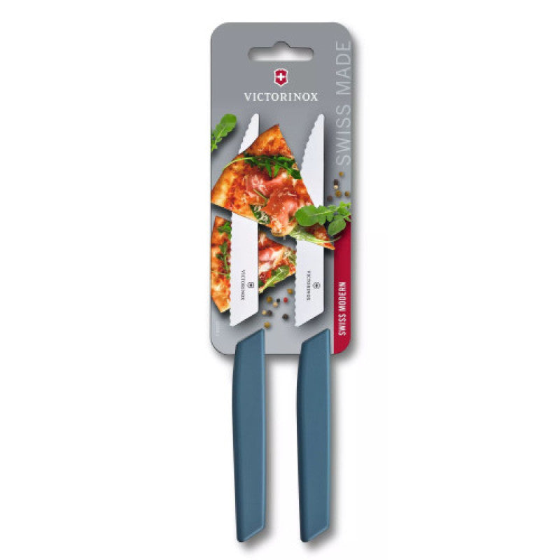 Duo de Cuchillos Victorinox Swiss Modern para Carne Azul Acero