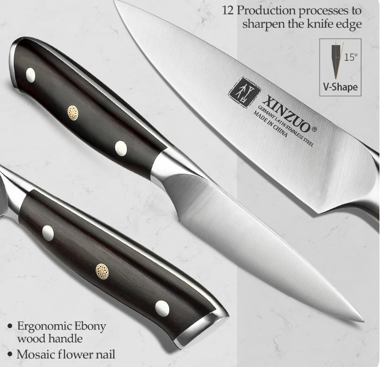 Cuchillo Profesional Xinzuo Puntilla 3.5 Pulgadas