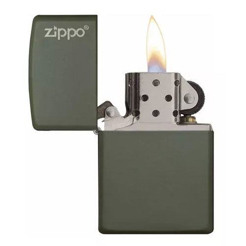 Encendedor Zippo Verde Mate Logo