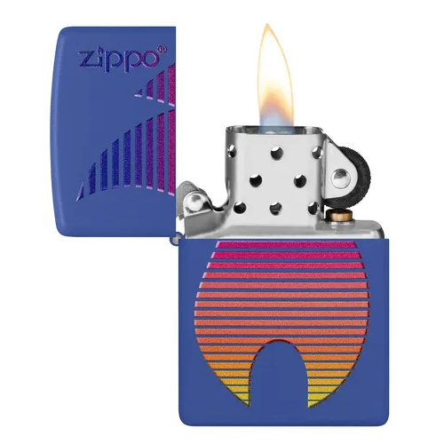 Encendedor Zippo Design Royal Azul Mate Llama
