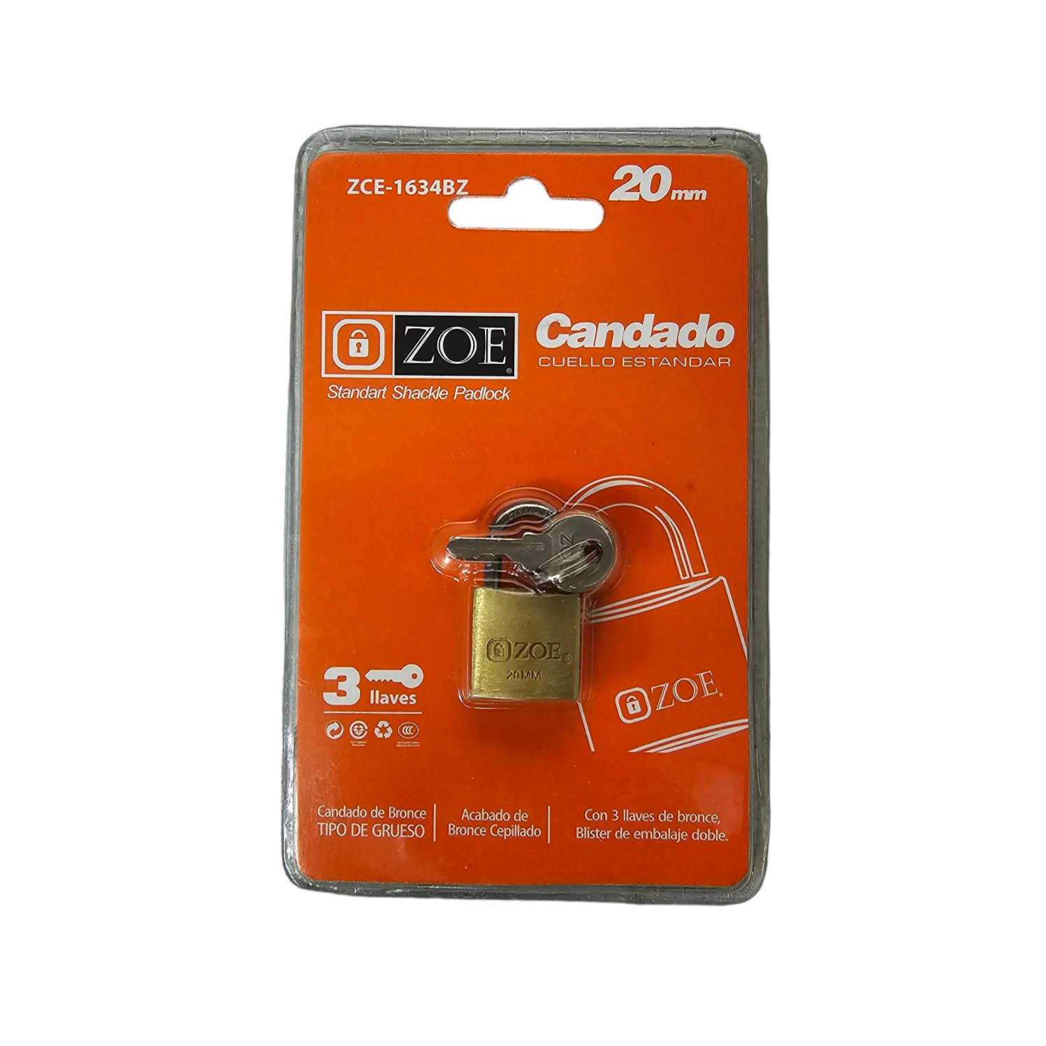 Candado Zoe 20mm (Blister)
