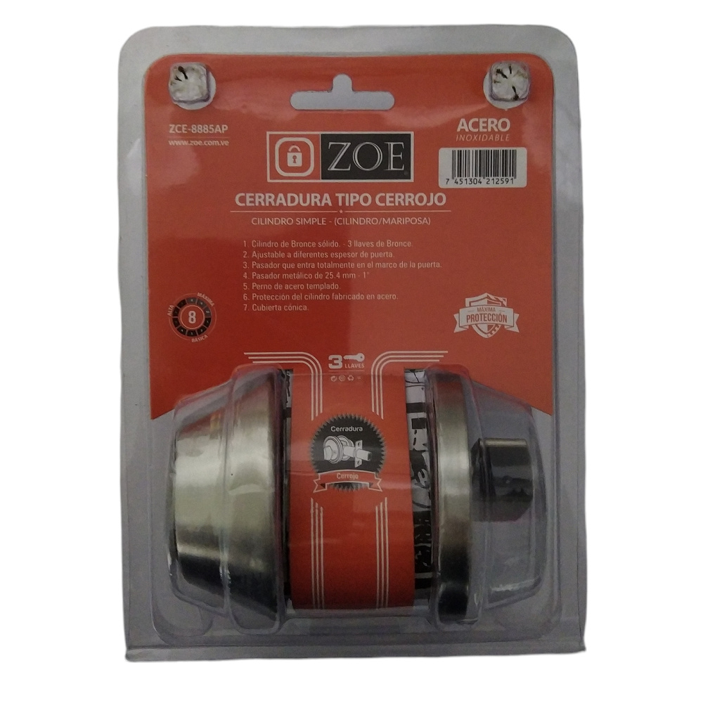Cerrojo Zoe Llave - Mariposa / Perilla