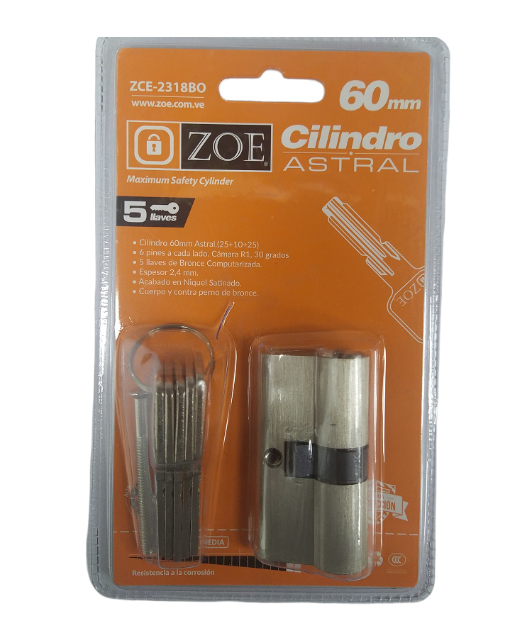 Cilindro Zoe de Seguridad Tipo Astral