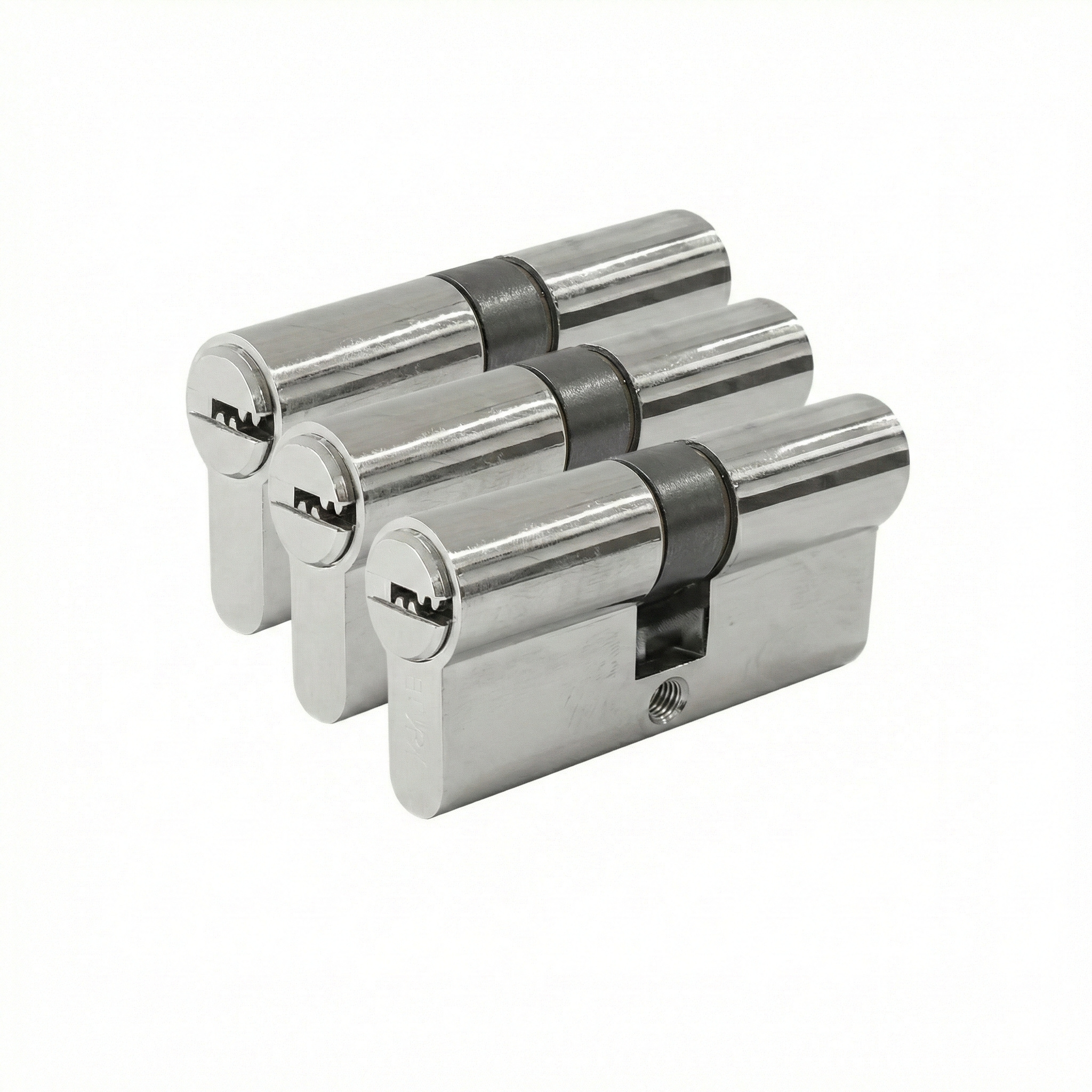 Trio de Cilindros Zoe 60mm Igualados con Llave de Seguridad